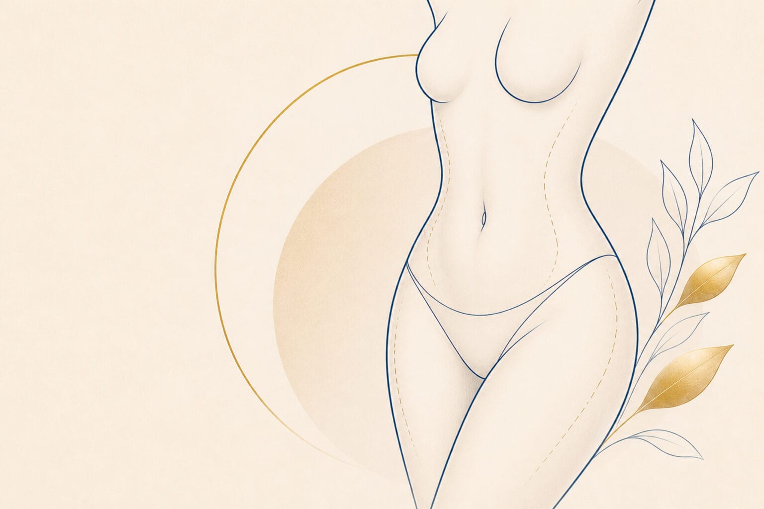 Ilustracja sylwetki kobiecej – liposukcja i modelowanie sylwetki
